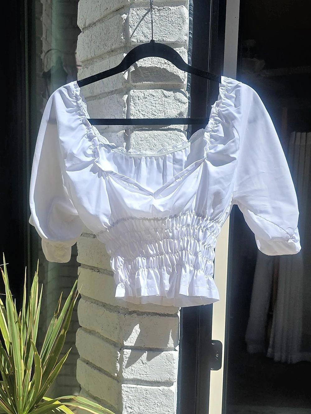 Dirndl  Blouse White Puff Sleeve - Custom Made Size 2